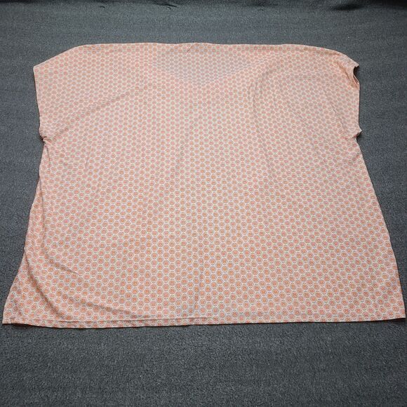 Boho Tunic Top XL Orange Blue Tassel V-Neck Caftan Blouse Lightweight Nylon... - Picture 7 of 8